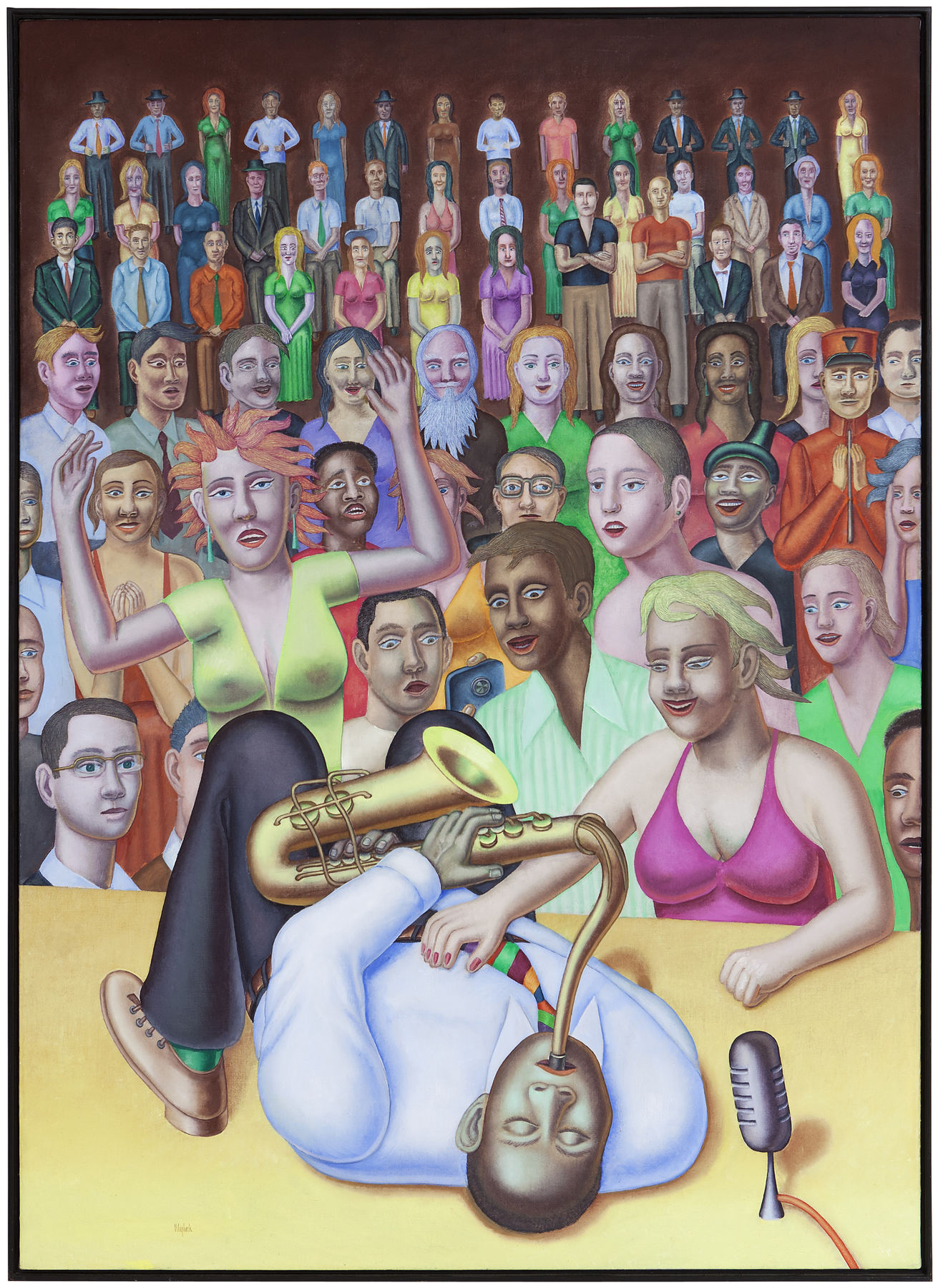 KONRAD KLAPHECK, The Audience, 2008, acrylic on canvas, 170 x 130 cm, VG Bild-Kunst, Bonn, 2019, Courtesy of the artist and Jahn und Jahn, Munich