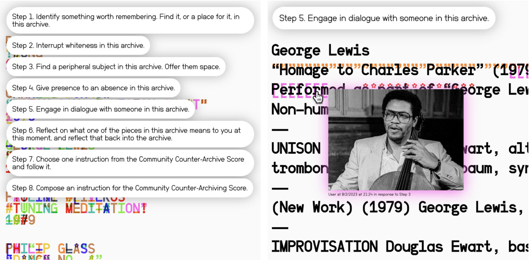 A screenshot of the Archiving the Avant Garde Platform.
