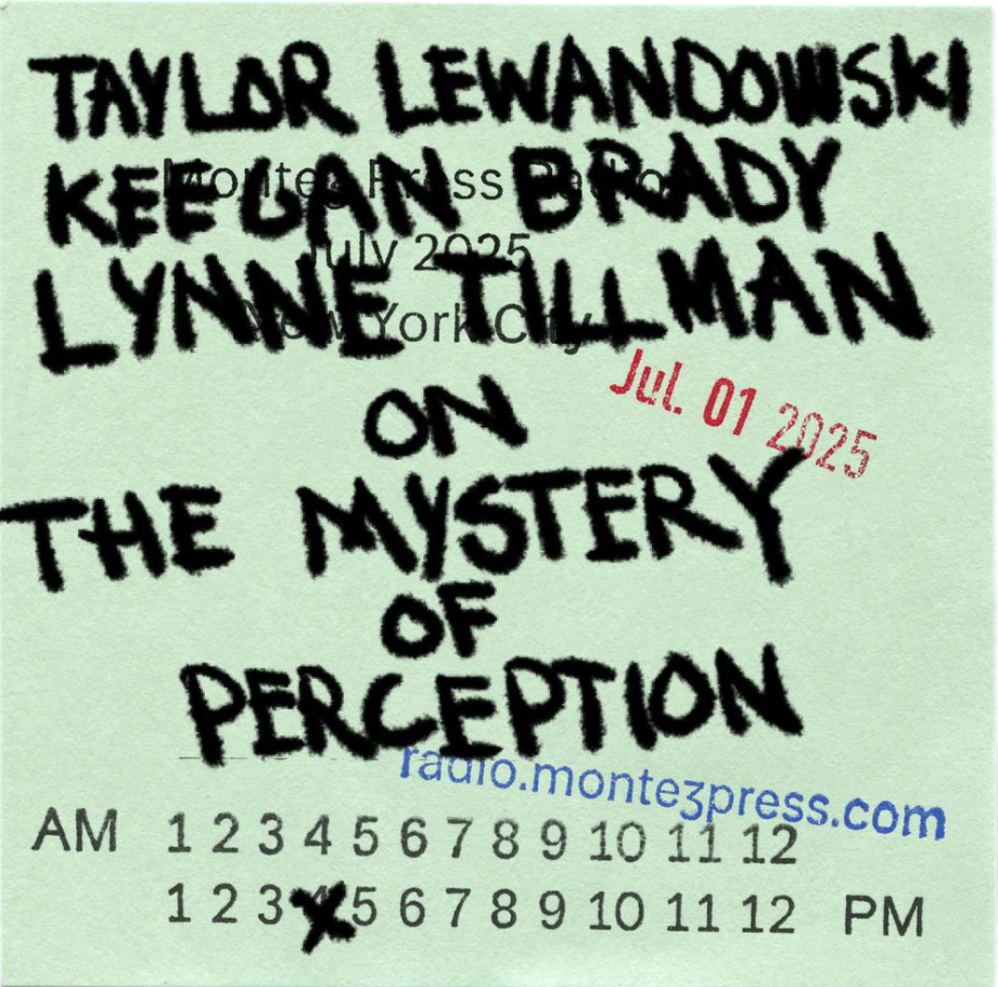 Post it note with the title of the show handwritten on it.