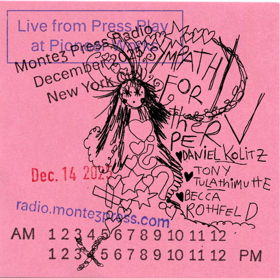 Post it note with the title of the show handwritten on it.